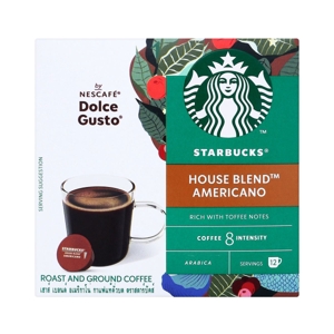 Starbucks Dolce Gusto Roast Ground Coffee House Blend Americano 12Capsules 102g.