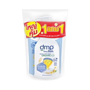 ดีเอ็มพี เบบี้ บาธ พรีไบโอติก ออร์แกนิค พีเอช 5.5 800 มล. + รีฟิล 350 มล._thumbnail
