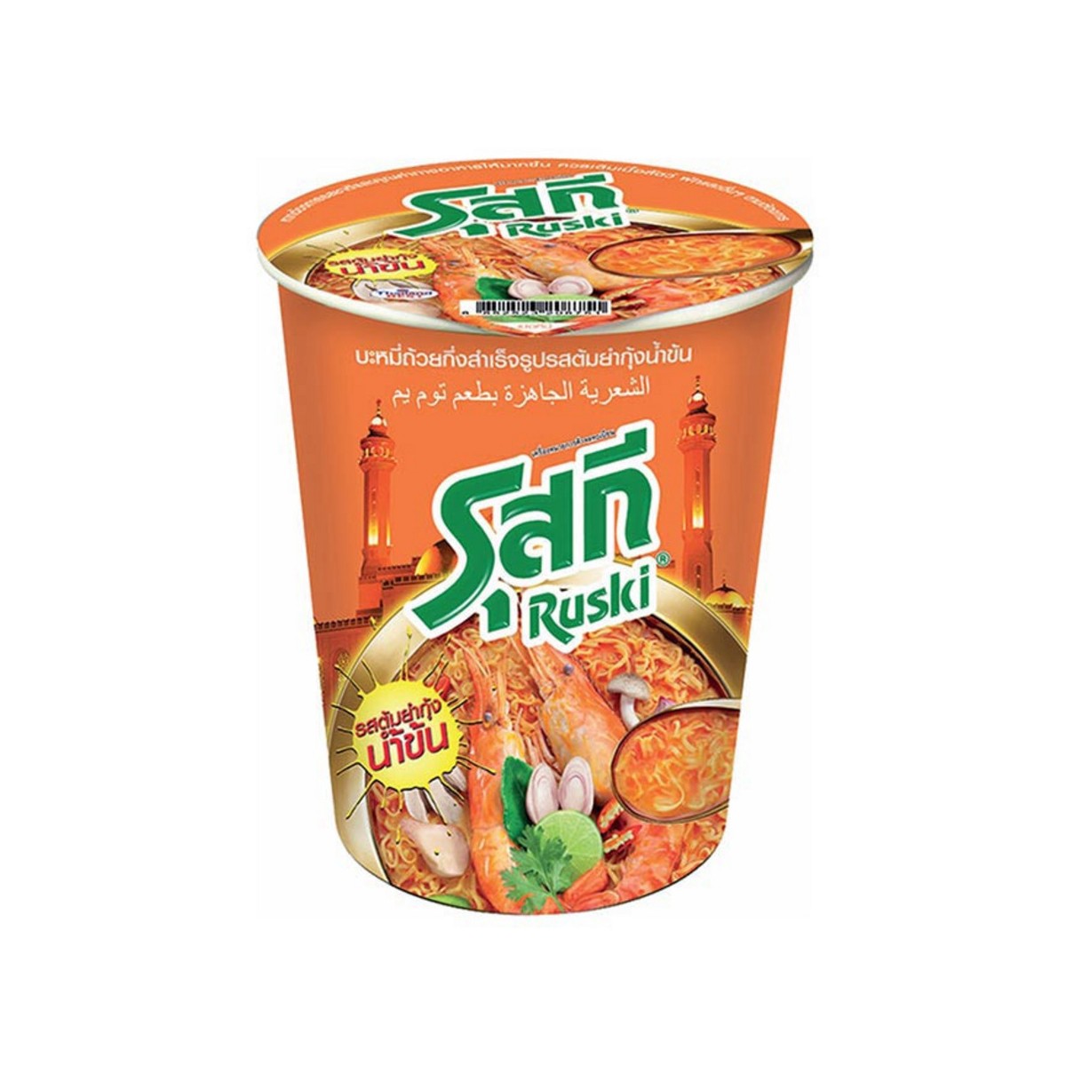 รุสกี บะหมี่คัพกึ่งสำเร็จรูป รสต้มยำกุ้งน้ำข้น 60 ก. แพค 6_1