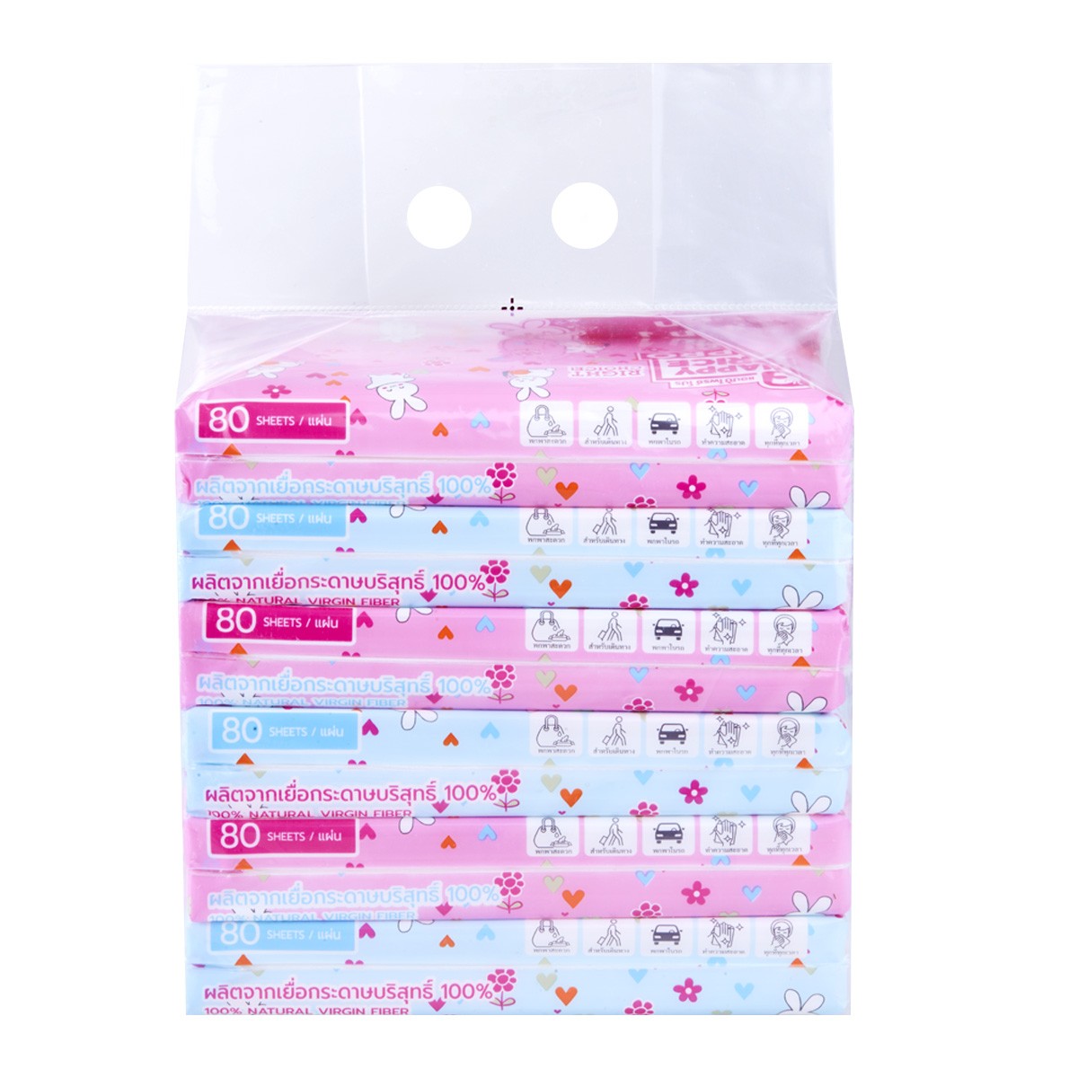 บิ๊กซี แฮปปี้ ไพรซ์ โปร กระดาษเช็ดหน้าซอฟท์แพค 80 แผ่น x 6 ห่อ_1