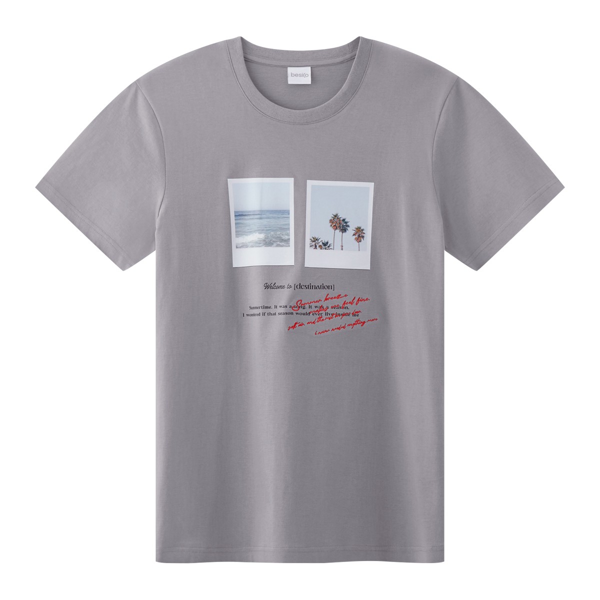 เบสิโค เสื้อยืดผู้ชาย รุ่น FASN25Q1YM010 สีเทา