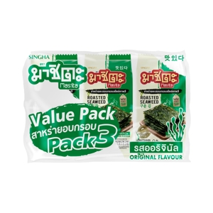 MASITA Roasted Seaweed Origial Flavor 4 g. Pack 3