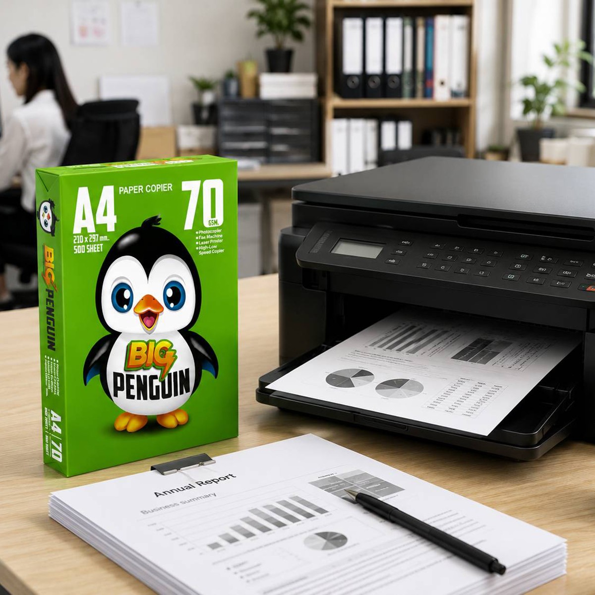 บิ๊กเพนกวิน กระดาษถ่ายเอกสาร ขนาด A4 หนา 70 แกรม 500 แผ่น_6