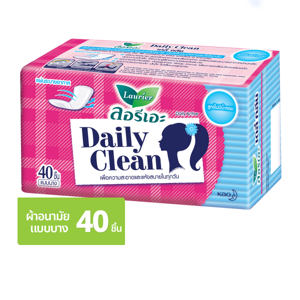 ลอรีเอะ เดลี่ แอคทีฟ เนเจอรัล คลีน แผ่นอนามัย สูตรไม่มีน้ำหอม 40 ชิ้น