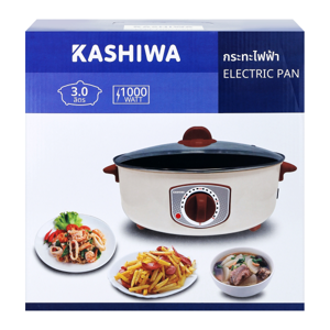 คาชิวา กระทะไฟฟ้า 1000 วัตต์ รุ่น KW415 ขนาด 3 ล. สีครีม_thumbnail_2