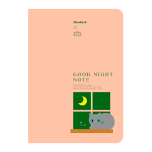 ดั๊บเบิ้ล เอ สมุดบันทึกเข้าเล่มแบบสันห่วง A5 40 แผ่น ลายบ้านแมว คละแบบ_thumbnail
