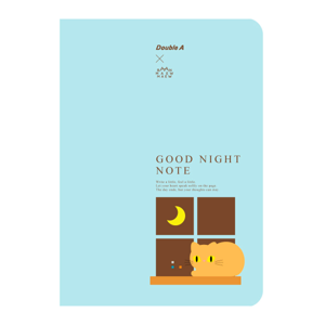 ดั๊บเบิ้ล เอ สมุดบันทึกเข้าเล่มแบบสันห่วง A5 40 แผ่น ลายบ้านแมว คละแบบ_thumbnail_2