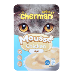 เชอร์แมน อาหารลูกแมวชนิดเปียกว ไก่มูส 70 ก._thumbnail_1