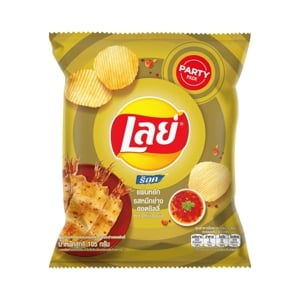 Lays Party Pack Rock Ridged Potato Chips Hot Chili Squid Flavor 105g.