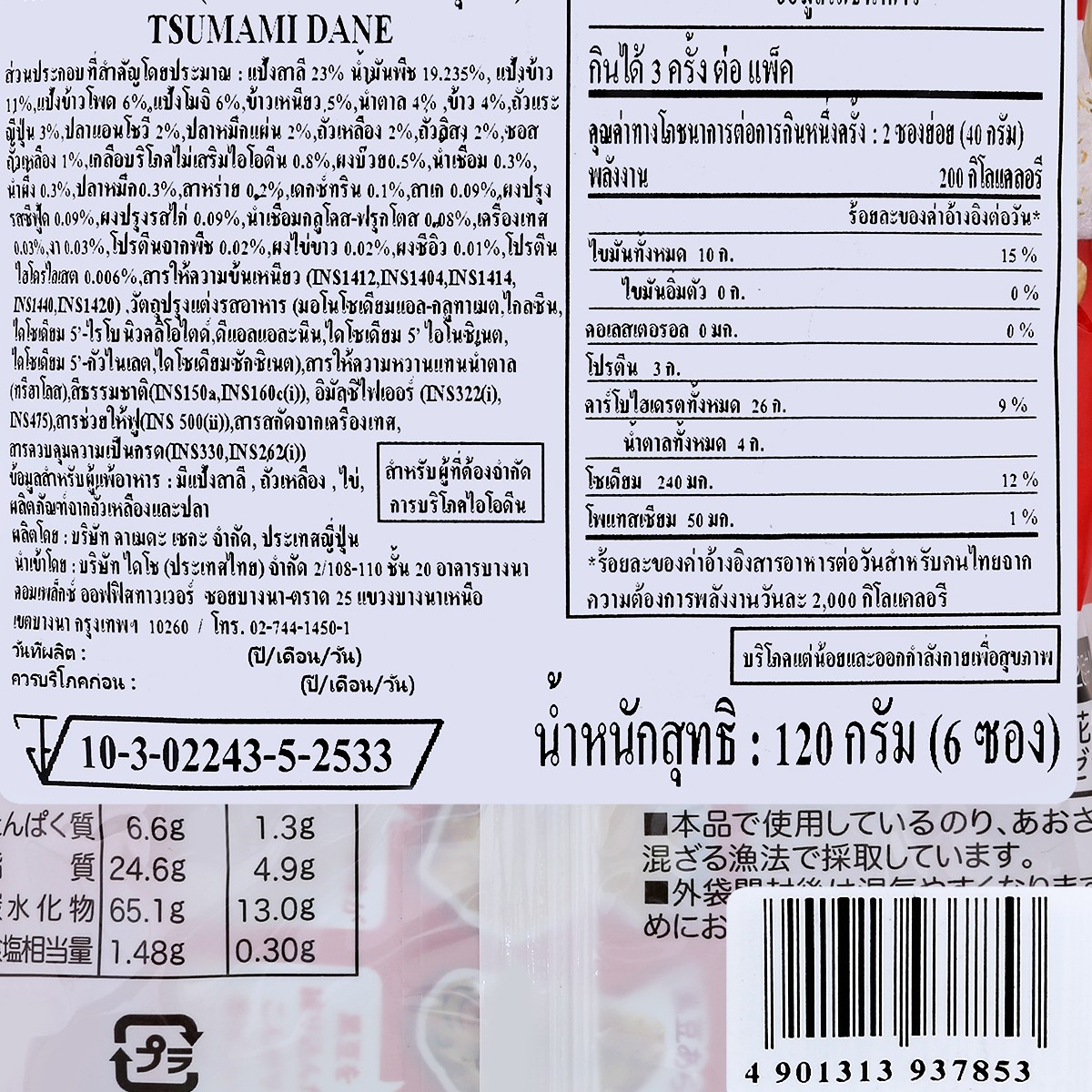 คาเมดะ ทสึมามิดาเนะ ขนมเซมเบ้รวมรส 120 ก._3