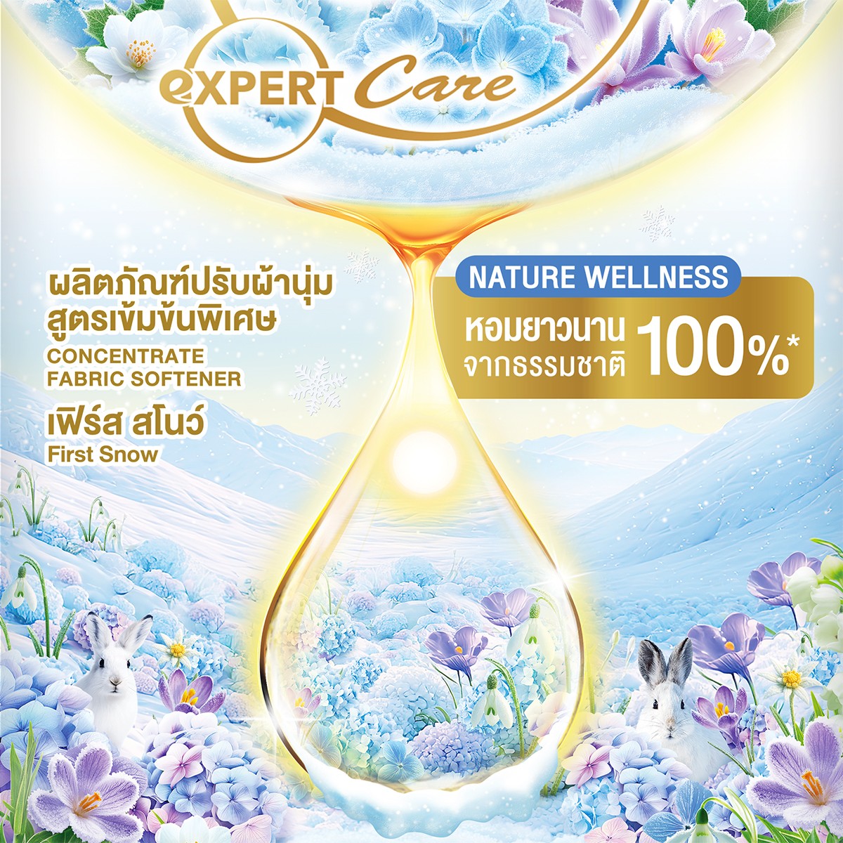 ไฮยีน น้ำยาปรับผ้านุ่ม สูตรเข้มข้นพิเศษ กลิ่นเฟิร์สสโนว์ บลู 1000 มล._1