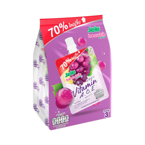 Jele Beautie Jelly Carrageenan with Vitamins Grape and Lime Flavour 240g. Pack 3