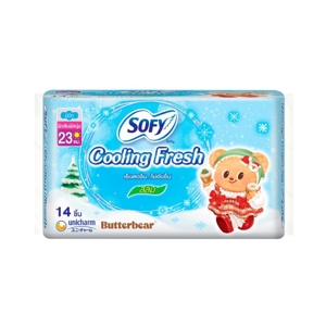 SOFY Cooling Fresh Slim Sanitary Pad with Wings 23 cm. 14 pcs