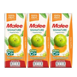 Malee Tangerine Orange Juice 100percent 200ml. Pack 3