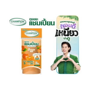 แชมเปี้ยน ถุงขยะ แบบม้วน กลิ่นส้ม ขนาด 18 x 20 นิ้ว 30 ใบ