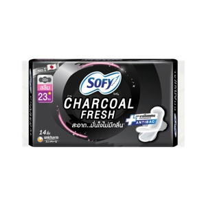 Sofy Charcoal Fresh Slim Wing 23cm. 14pcs.