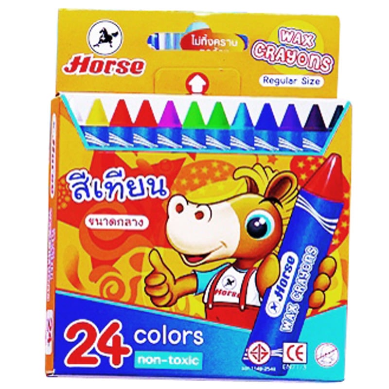 ตราม้า สีเทียน 24 สี ขนาดกลาง