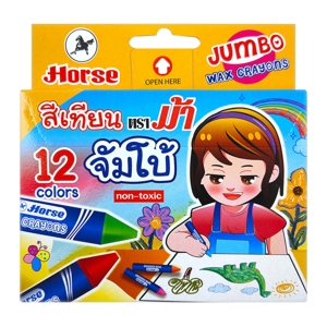 ตราม้า สีเทียนจัมโบ้ 12 สี_thumbnail