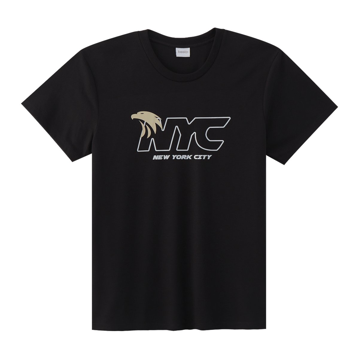 เบสิโค เสื้อยืดแขนสั้นพิมพ์ลาย สำหรับผู้ชาย รุ่น BCHS25Q3YM104 สีดำ