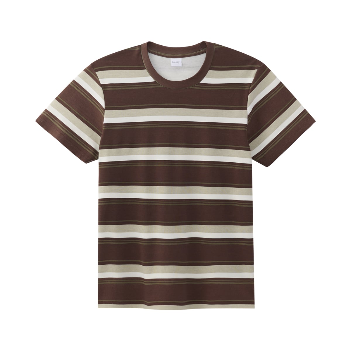 เบสิโค เสื้อยืดผู้ชาย สีน้ำตาล