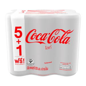 โค้ก น้ำอัดลม ไลท์ 325 มล. x 5+1 ชิ้น