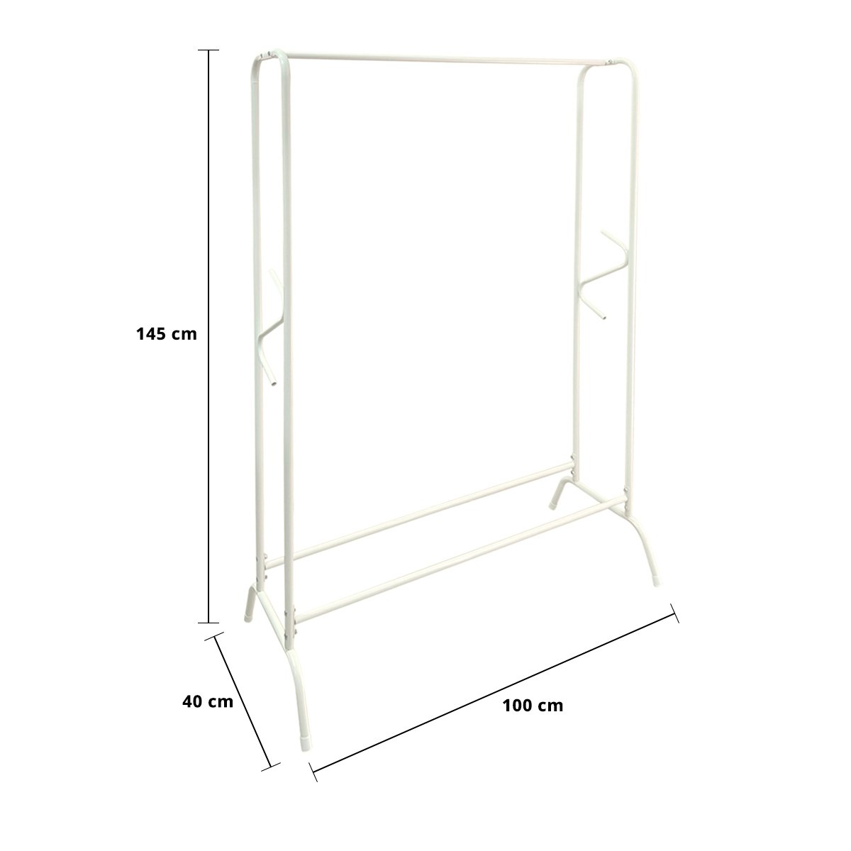 เบสิโค ราวตากผ้า ทรง AS ขนาด 40x100x145 ซม. สีขาว_4