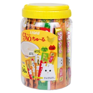 Ciao mixed chicken churu flavor lickable treat bowl for cat all breed 14gX50