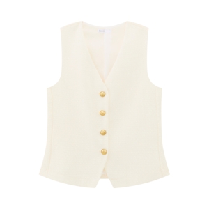 BESICO Women's Sleeveless Shirt Cream