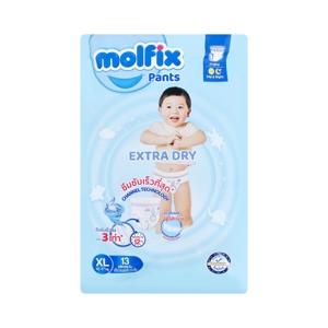 MOLFIX Extra Dry Pants Baby Diapers Size XL 13 pcs.