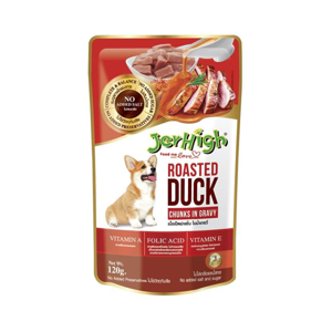 JERHIGH Pouch Wet Dog Food Roasted Duck Chunks in Gravy 120 g.