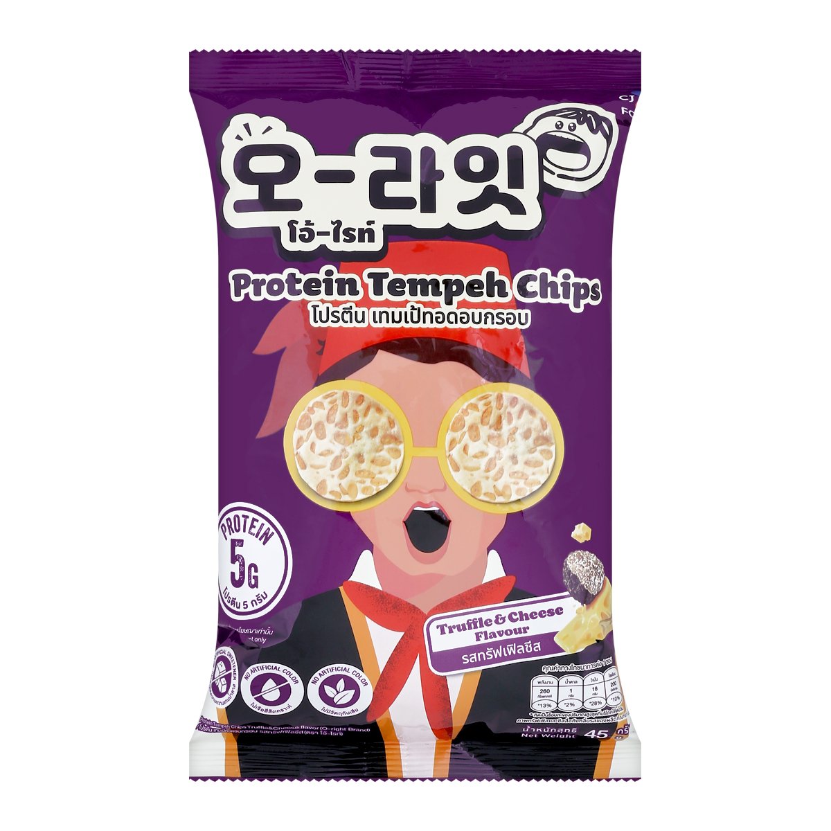โอ้-ไรท์ เทมเป้ทอดอบกรอบ รสทรัฟเฟิลชีส 45 ก.