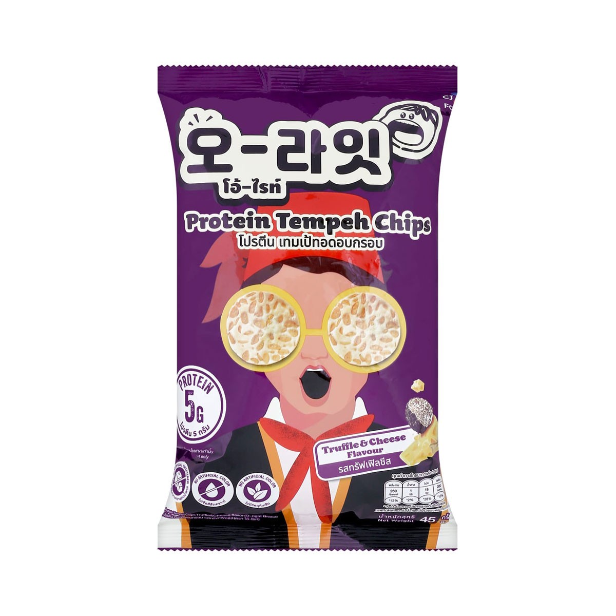โอ้-ไรท์ เทมเป้ทอดอบกรอบ รสทรัฟเฟิลชีส 45 ก.