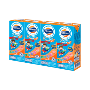 Foremost UHT Milk Omega Plain 180ml.Pack 4