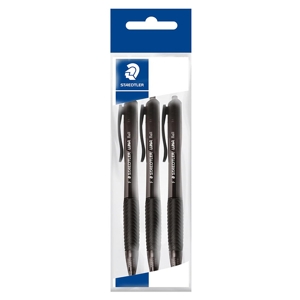 STAEDTLER Luna Ballpoint Pen 0.7 mm. Black Ink Pack 3