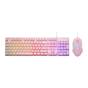 นับโว ชุดคีย์บอร์ดและเมาส์มีไฟ รุ่น NKM623 สีชมพู_thumbnail