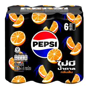 เป๊ปซี่ น้ำอัดลม สูตรไม่มีน้ำตาล กลิ่นส้ม 325 มล. x 6 ชิ้น_thumbnail