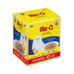 มีโอ ดีไลท์ อาหารแมวชนิดเปียก รสปลาทูน่าในเยลลี่ 70 ก. แพ็ค 10_thumbnail_1