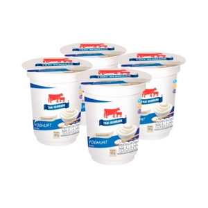 THAI-DENMARK Yoghurt Natural Flavor No Milk Powder Added 120 ml. Pack 4
