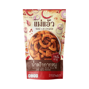 Tongtin Mae Aew Very Spicy Flavored Pork Rinds 40g