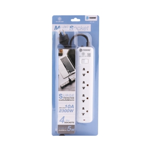 TOSHINO Power Strip 4-Outlet Power Strip with 1 Switch 5 m.