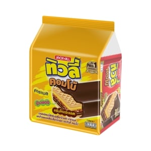 TIVOLI Combo Chocolate-Coated Wafers with Crispy Rice & Caramel 30 g. Pack 12