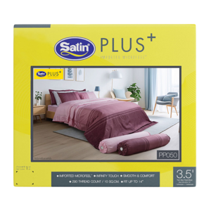 SATIN Plus 3.5 ft. Bedsheet Set Model. PP050 x 3 units Pink Color