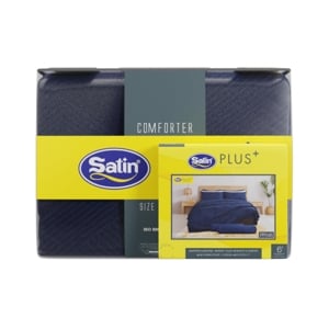 SATIN Plus 6 ft. Bedsheet Set x 5 units + 90" x 100" Comforter PP045 Navy Blue