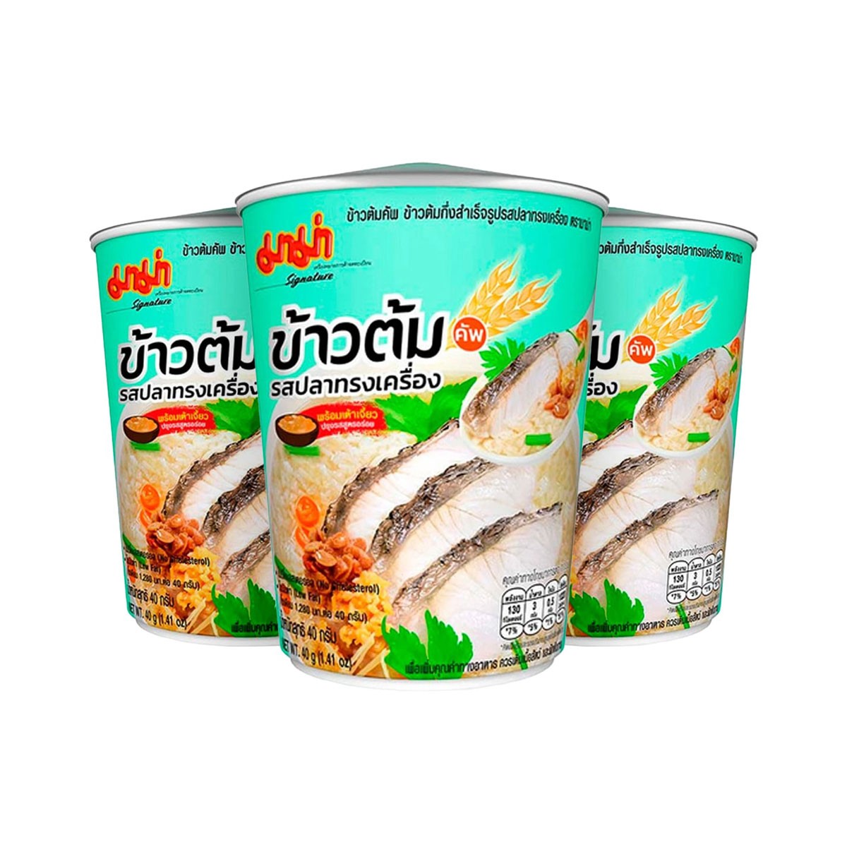 มาม่า ข้าวต้มคัพ ข้าวต้มกึ่งสำเร็จรูป รสปลาทรงเครื่อง 40 ก. แพ็ค 3