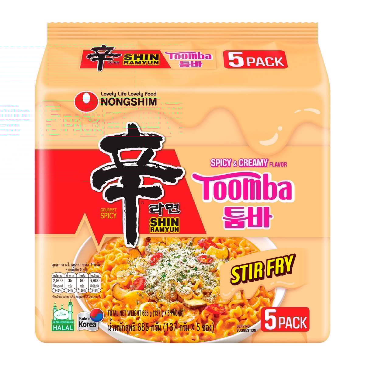 นงชิม ชินรามย็อน Toomba 137 ก. x 5 ชิ้น