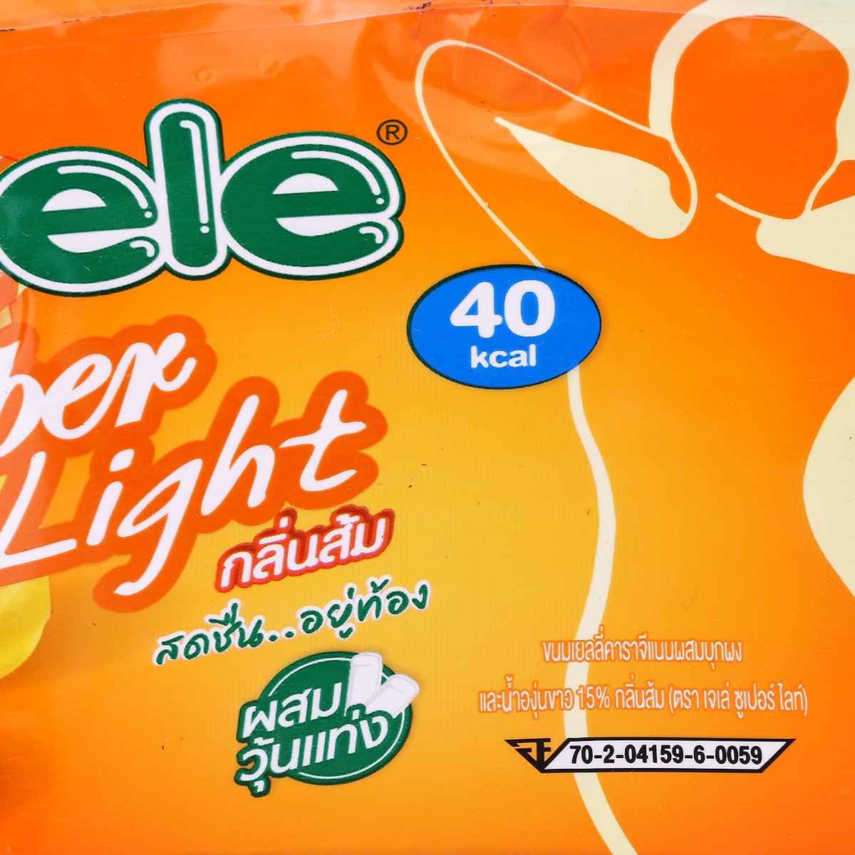 เจเล่ ซูเปอร์ไลท์ ขนมเยลลี่คาราจีแนนผสมผงบุก รสส้ม 125 ก. แพ็ค 6_4