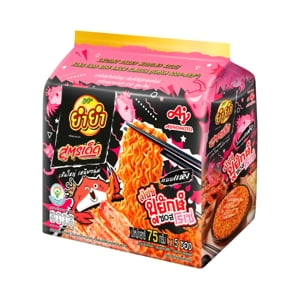 Yum Yum Sood Ded Instant Noodles Spicy King Crab Rose Sauce 75g. Pack5