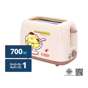 คาชิว่า x ปอมปอมปุริน เครื่องปิ้งขนมปัง 700 วัตต์ รุ่น YT-2002 สีครีม-น้ำตาล