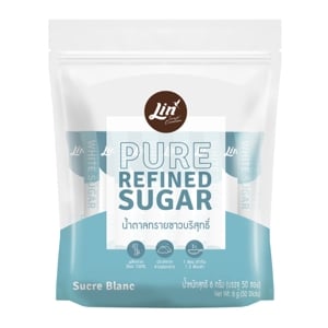 Lin Pure Refined Stick Sugar 6g. Pack 50sachets