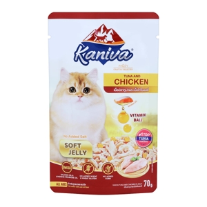 คานิว่า สูตรเนื้อปลาทูน่าและเนื้อไก่ในเยลลี่ 70 ก._thumbnail_1